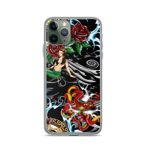 The iPhone case's “Pirate Skull Mermaid” design suits to your mood surprisingly well. It’s a great idea that transforms your favorite iPhone into a fashion accessory. This sleek phone case protects your phone from scratches, dust, oil, and dirt. It has a solid back and flexible sides that make it easy to take on and off, with precisely aligned port openings. We use UV printing technology for this phone casе.This mobile accessory is available for iPhone SE, iPhone 12 mini, iPhone 12, iPhone 12 Pro, iPhone 12 Pro Max, iPhone 11, iPhone 11 Pro, iPhone 11 Pro Max, iPhone X/XS, iPhone XS Max, iPhone XR, iPhone 7/8, iPhone 7 Plus/8 Plus. iphone case