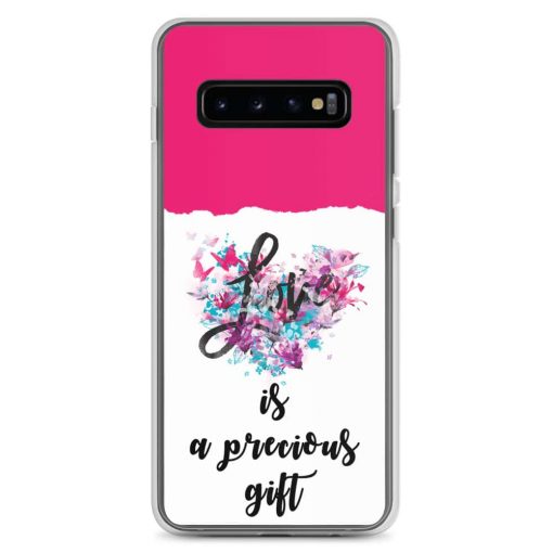 A must-have accessory for your Samsung phone, that exceeds your expectations. "Love is a precious gifts" is a truly unique design in Quotes Category, created to fit your style. This scratch resistant Samsung case will also protect your phone from dust, oil and dirt. It has a solid back and flexible sides that make it easy to take on and off, with precisely aligned cuts and holes. We use UV printing technology for this phone casе. Available for Samsung Galaxy S20, Samsung Galaxy S20 Plus, Samsung Galaxy S20,  UltraSamsung Galaxy S10, Galaxy S10 +, Galaxy S10e. samsung case