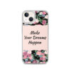 The iPhone case's “Make Your Dreams Happen” design suits to your mood surprisingly well. It’s a great idea that transforms your favorite iPhone into a fashion accessory. This sleek phone case protects your phone from scratches, dust, oil, and dirt. It has a solid back and flexible sides that make it easy to take on and off, with precisely aligned port openings. We use UV printing technology for this phone casе.This mobile accessory is available for iPhone SE, iPhone 12 mini, iPhone 12, iPhone 12 Pro, iPhone 12 Pro Max, iPhone 11, iPhone 11 Pro, iPhone 11 Pro Max, iPhone X/XS, iPhone XS Max, iPhone XR, iPhone 7/8, iPhone 7 Plus/8 Plus. iphone case